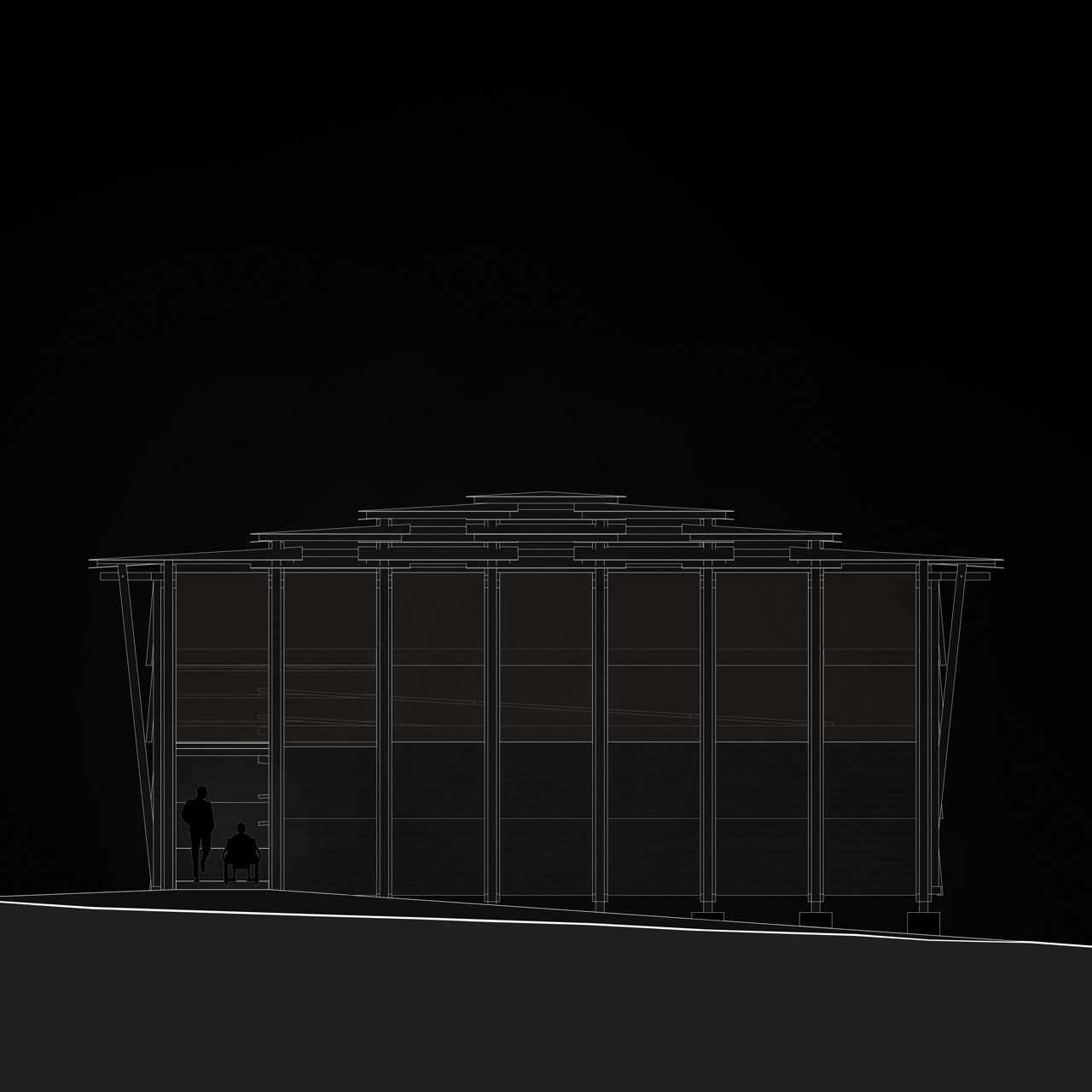 Ansicht Holzpavillon